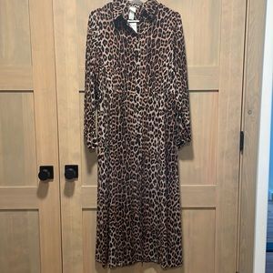H&M Leopard button down maxi dress